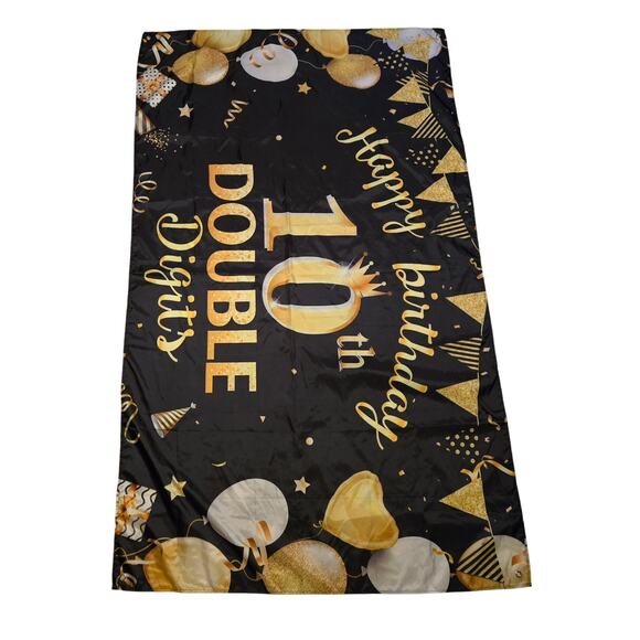 Happy 10th Birthday Double Digits Banner 69 x 41 inches - Picture 2 of 3